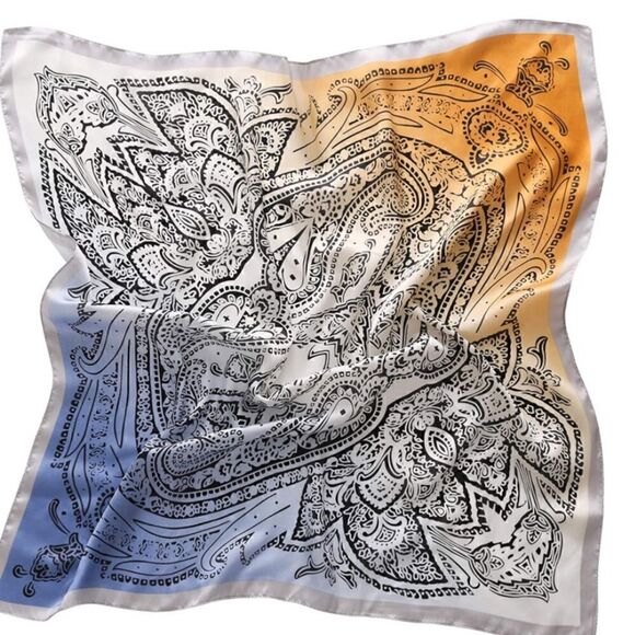 Tri Color Pastel Silky Neck Scarf